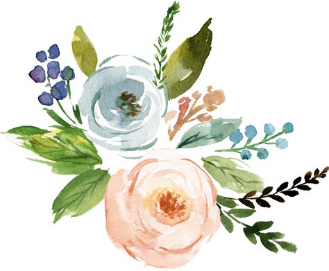 Fine Watercolor Flower Transparent - Watercolor Flowers Transparent Png ...