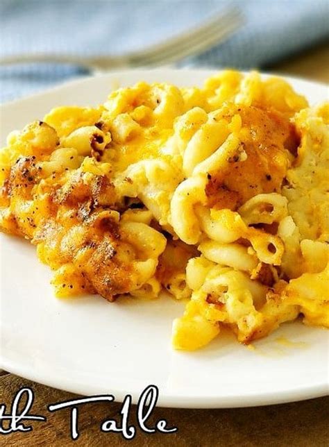 a white plate topped with macaroni and cheese