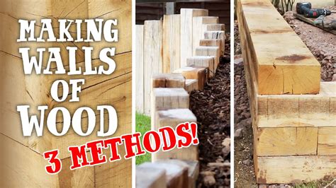 TIMBER SLEEPERS - 3 Ways to Build Walls and Raised Beds - YouTube