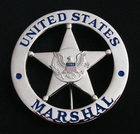 US Federal Court Law Enforcement MARSHAL Badge Solid Copper Replica Mo ...