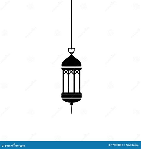 Ramadan Lamp Silhouette Simple Stock Vector - Illustration of abstract ...