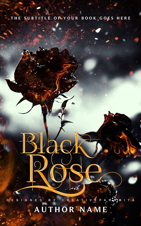 Black rose Burning black rose premade book cover