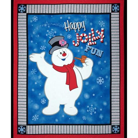 Frosty The Snowman Fun With Frosty Fabric Panel 100% Cotton Christmas OOP | Snowman quilt ...