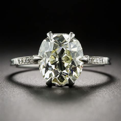 3.14 Carat Antique Cushion-Cut Diamond Solitaire