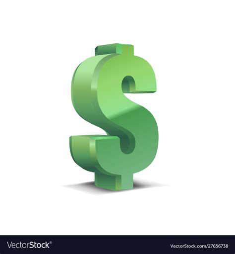 Green 3d usa dollar sign currency symbol Vector Image