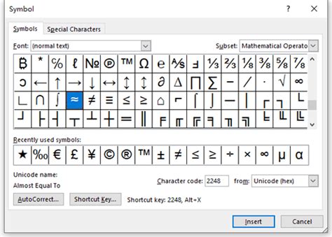 3 Methods to Insert Approximately Equal Symbol in Word - My Microsoft ...