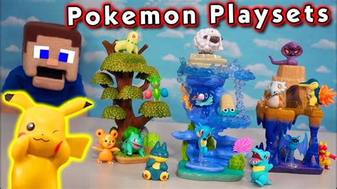 Pokemon Select Picachu Environments!! Forest, Mountain, & Cave Playsets ...