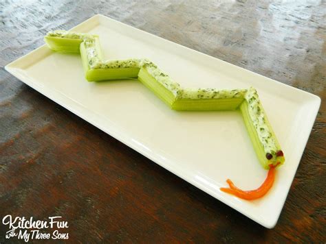 Celery Snake Snack - Kitchen Fun With My 3 Sons