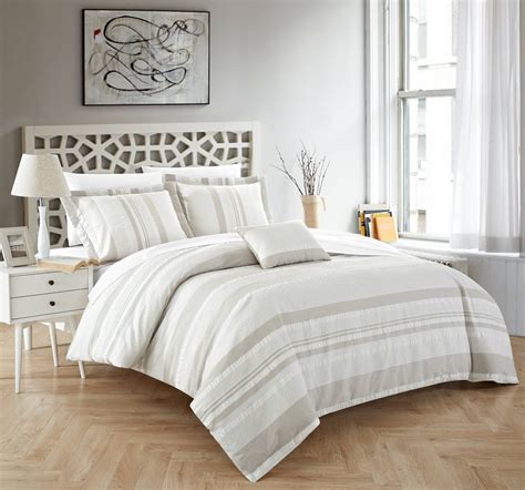 Chic Home Devon 4-Piece Pleated Duvet Cover Set, Queen, Beige - Walmart.com