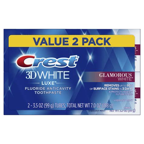 Crest 3D White Luxe Glamorous White Toothpaste, 3.5 oz, 2 Pack - Walmart.com