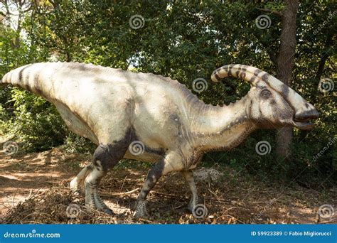 Herbivorous Dinosaur with the Horn that Emits Sounds Stock Image ...