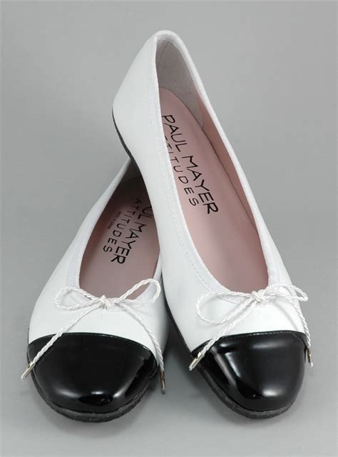 Contrast Toe White and Black Flats - The Ben Silver Collection