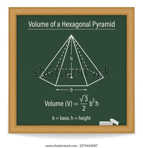 Volume Hexagonal Pyramid On Chalkboard Vector Stock Vector (Royalty ...