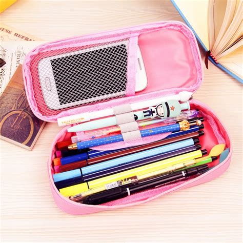 Canvas Pencil Case Large Capacity Pen Box Stationery Pouch Makeup ...