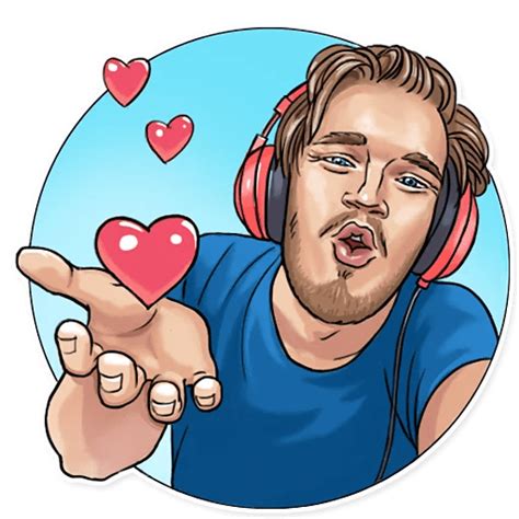 PewDiePie Sending Love Sticker - Sticker Mania