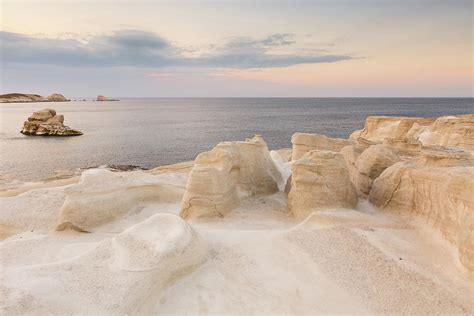 Volcanic Rock Formations On Sarakiniko Beach On Milos Island, Greece ...