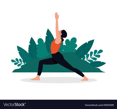 Girl does yoga Royalty Free Vector Image - VectorStock