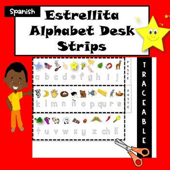 Estrellita/Sonidos Traceable Desk Alphabet Strip by RTI Bilingual Resources