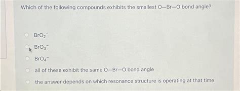 Solved Which of the following compounds exhibits the | Chegg.com