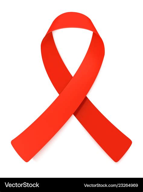 Red ribbon symbol of aids awareness Royalty Free Vector