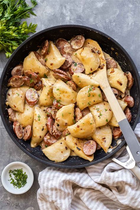 Perogies and Sausage Skillet - The Recipe Rebel