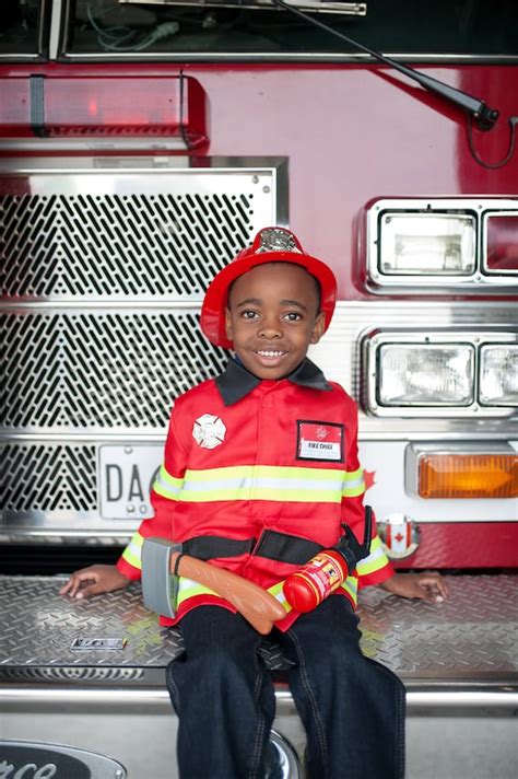 Firefighter With Accessories in Garment Bag Pretend Play | Etsy