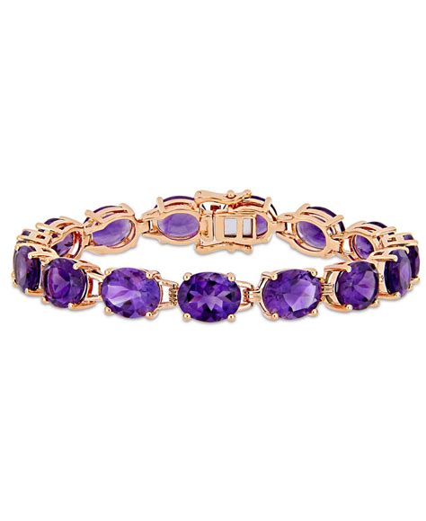 Macy's Amethyst (36 Ct. T.w.) Tennis Bracelet In 18k Rose Gold Over Sterling Silver in Purple - Lyst