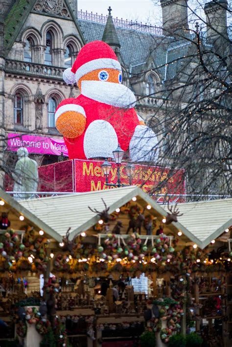 Christmas Market Near Town Hall on Albert Square in Manchester Editorial Image - Image of spirit ...