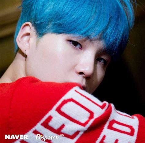 Suga with Blue Hair | ARMY's Amino