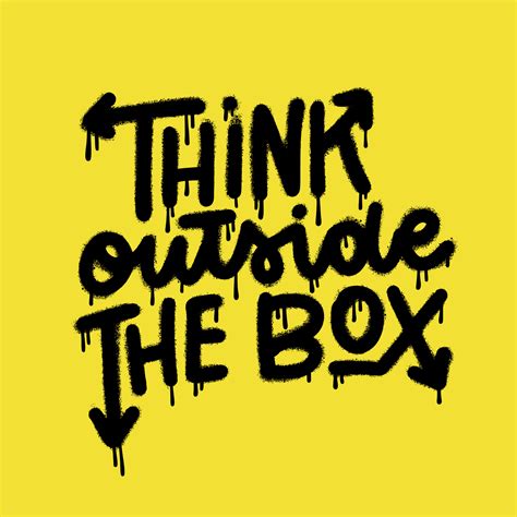 Think Out Side The Box - Hand Drawn Urban Graffiti Motivational Text ...