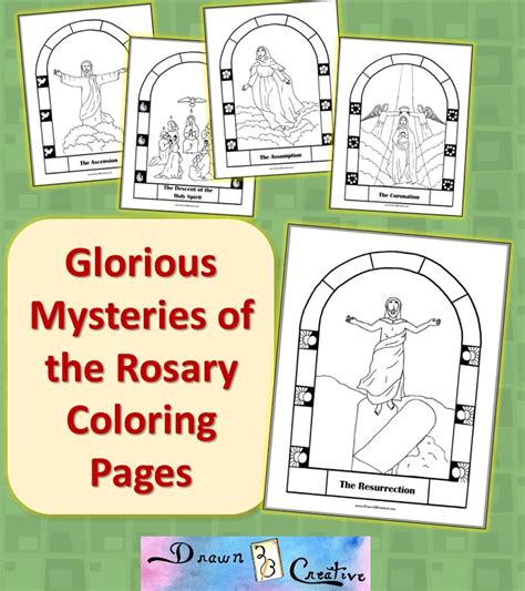 The Fourth Glorious Mystery- The Assumption- Coloring Page - Drawn2BCreative