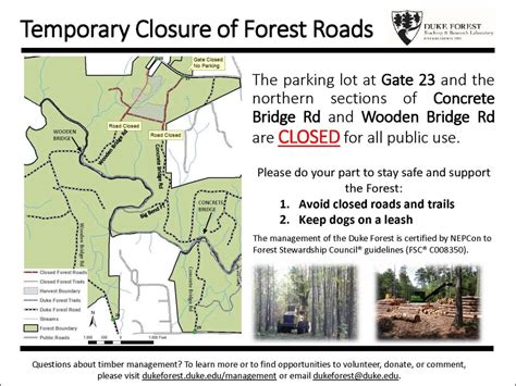 Upcoming Timber Harvest and Closures within the Korstian Division – Duke Forest