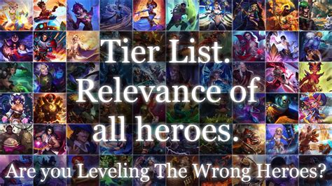 Tier List. Which Heroes to Level? Relevance of all heroes. Detailed ...