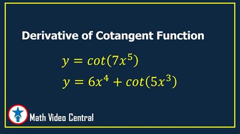 Derivative of Cotangent Function (Finding derivative) | Calculus | Math ...