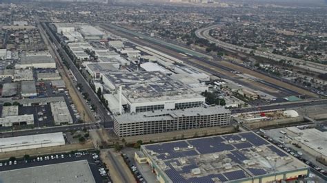 5K stock footage aerial video of SpaceX office building in Hawthorne ...