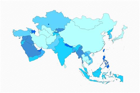 Asia Divided Map With Countries 2209257 Vector Art at Vecteezy