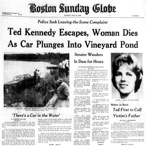 Ted Kennedy's Chappaquiddick incident: The 1969 car crash that killed a ...