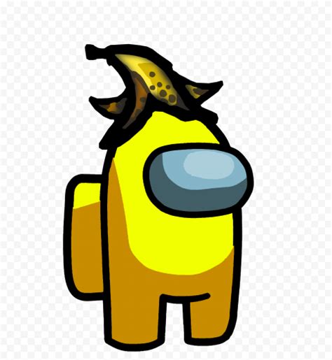 HD Yellow Among Us Crewmate Character With Banana Hat PNG | Citypng