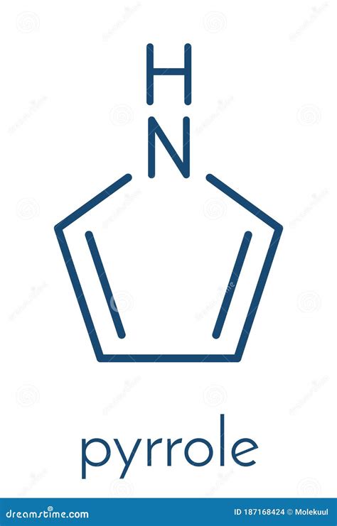 Pyrrole Heterocyclic Organic Molecule. Skeletal Formula. Stock Vector - Illustration of ...