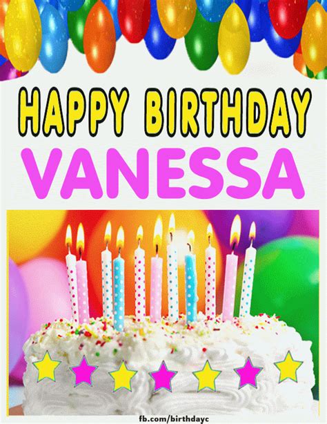 Happy Birthday Vanessa cake gif