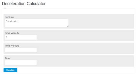 Deceleration Calculator (w/ formula) - Calculator Academy