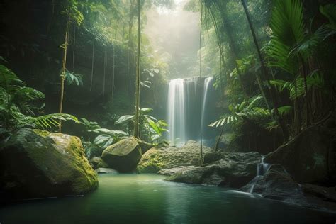 waterfall in a tropical jungle 24368997 Stock Photo at Vecteezy