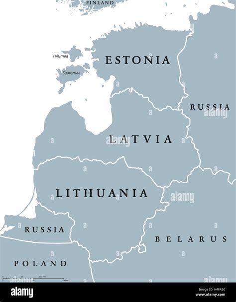 Baltic countries political map, also known as Baltics, Baltic nations ...