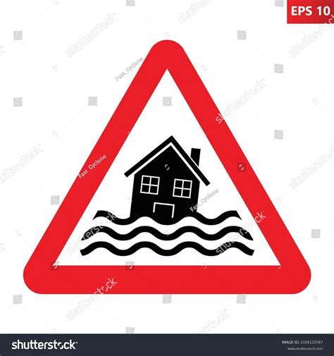 Flood Warning Sign Vector Illustration Red Stock Vector (Royalty Free) 2169122587 | Shutterstock