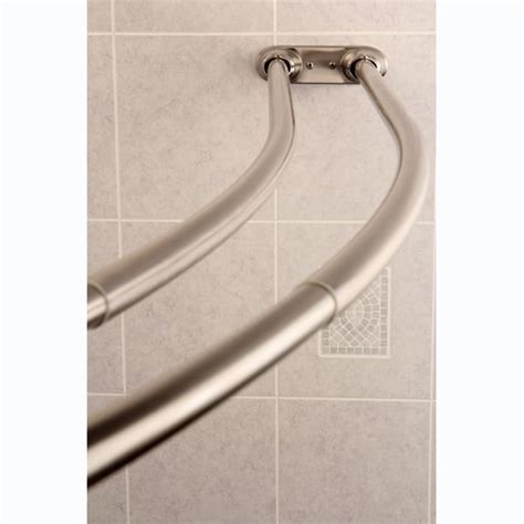 Shop Curved Adjustable Double Shower Satin Nickel Curtain Rod - Satin Nickel - Free Shipping ...