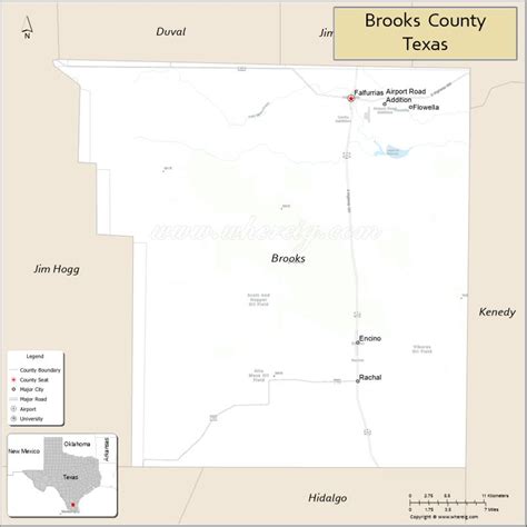 Brooks County Map, Texas - Where is Located, Cities, Population ...