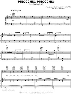 "Pinocchio, Pinocchio" Sheet Music - 1 Arrangement Available Instantly - Musicnotes