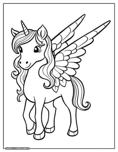 Unicorn With Wings Coloring Page