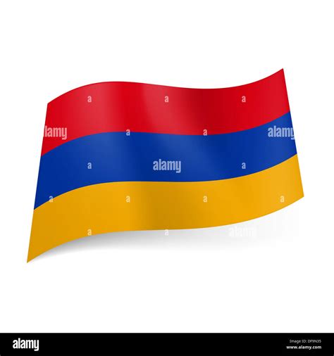 National flag of Armenia: red, blue and yellow horizontal stripes Stock Photo - Alamy