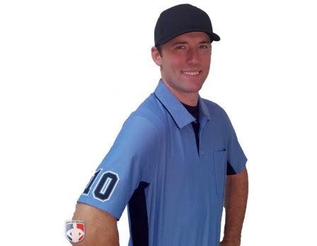 Majestic MLB Umpire Shirt - Sky Blue with Black | Ump-Attire.com